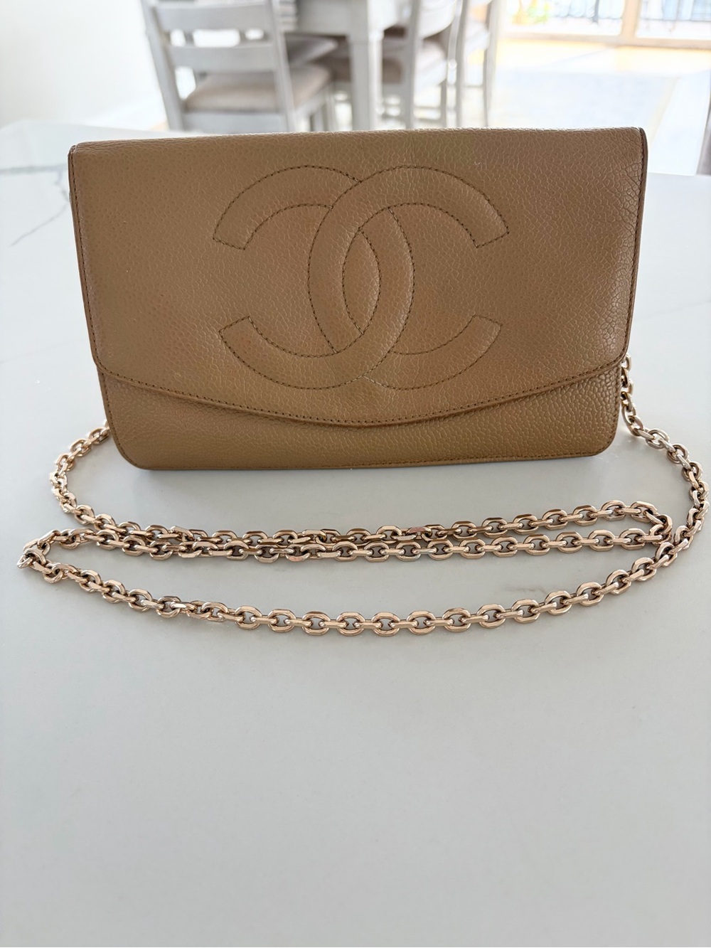 Chanel Timeless CC Caviar Clutch / Wallet with Chain to Convert to Shoulder Bag